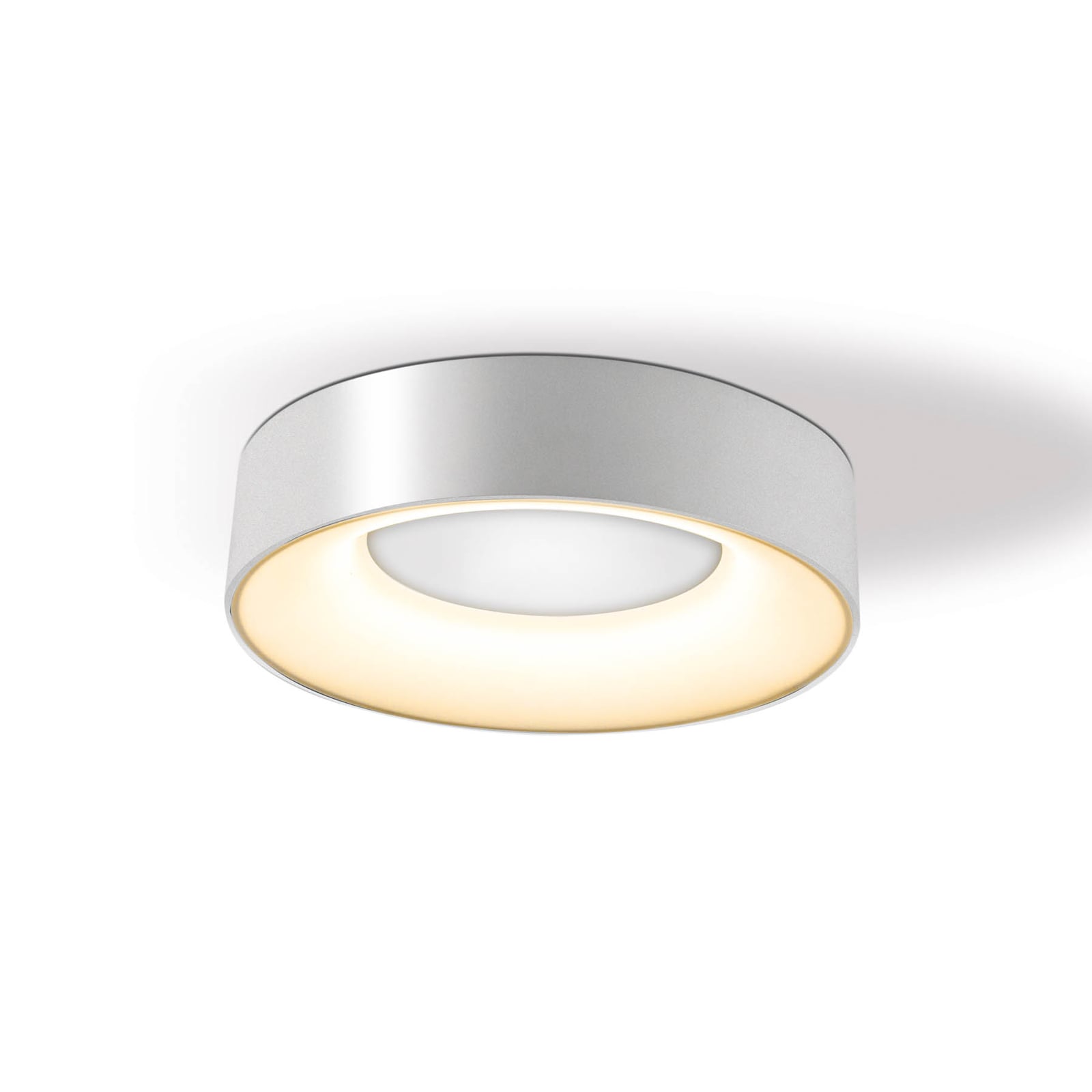 Detalj av LED taklampe Sauro dimbar sølv materiale og design