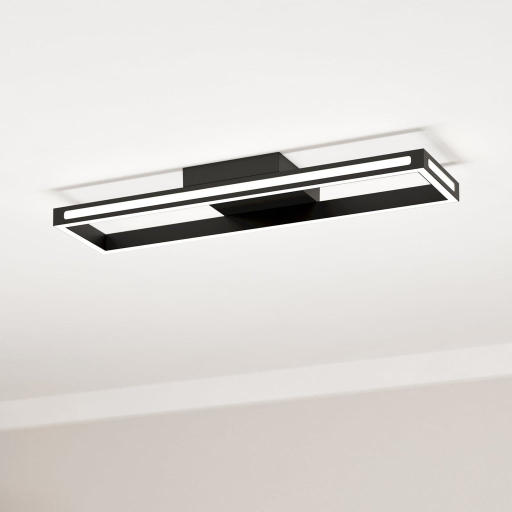 LED taklampe Savilanas-Z dimbar CCT svart 77x20 cm forfra