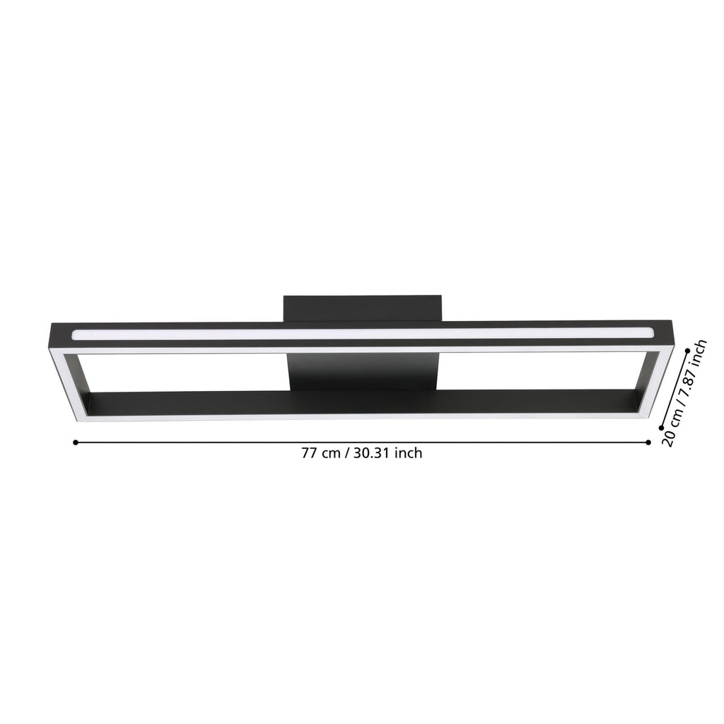 Detaljbilde av LED taklampe Savilanas-Z dimbar CCT svart 77x20 cm