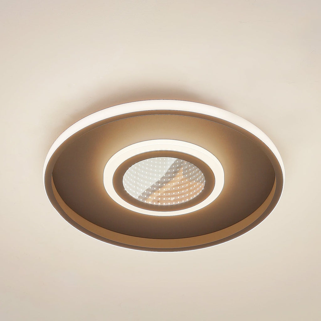 LED taklampe Selian dimbar Infinity Tunnel svart Ø40 cm forfra