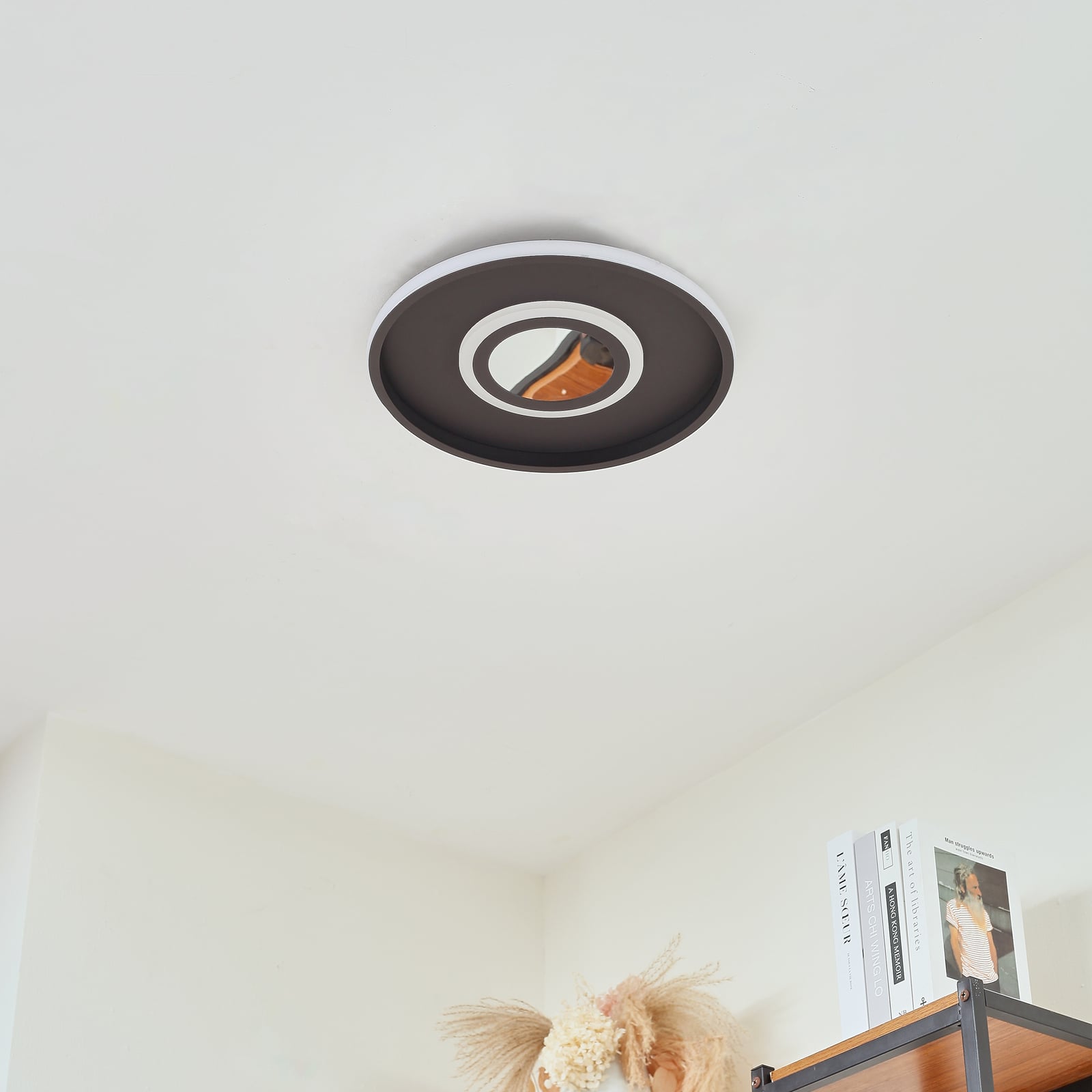 LED taklampe Selian dimbar Infinity Tunnel svart Ø40 cm detalj