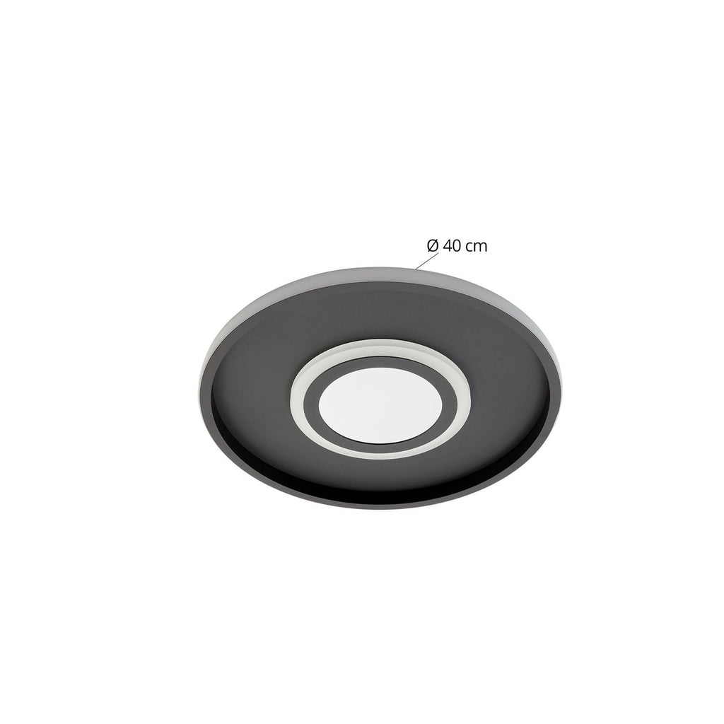 LED taklampe Selian dimbar Infinity Tunnel svart Ø40 cm nærbilde