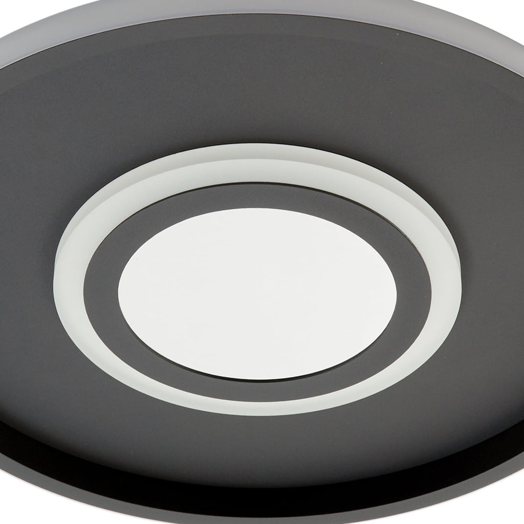 LED taklampe Selian dimbar Infinity Tunnel svart Ø40 cm lysdetalj