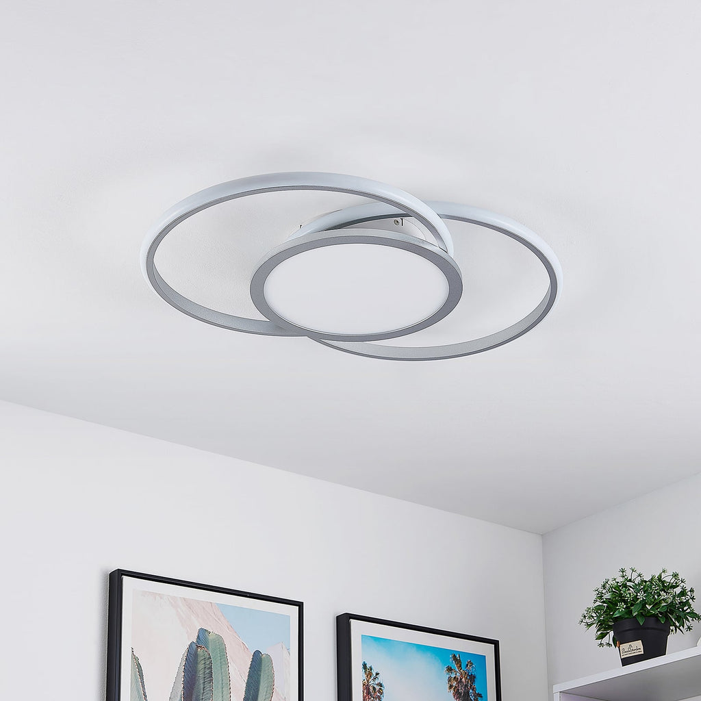 LED taklampe Senne dimbar sølv aluminium bakside