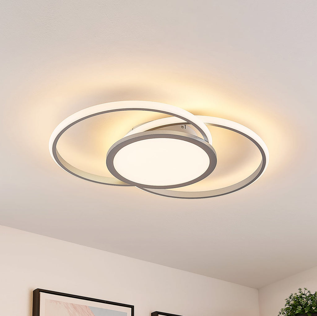 LED taklampe Senne dimbar sølv aluminium forfra