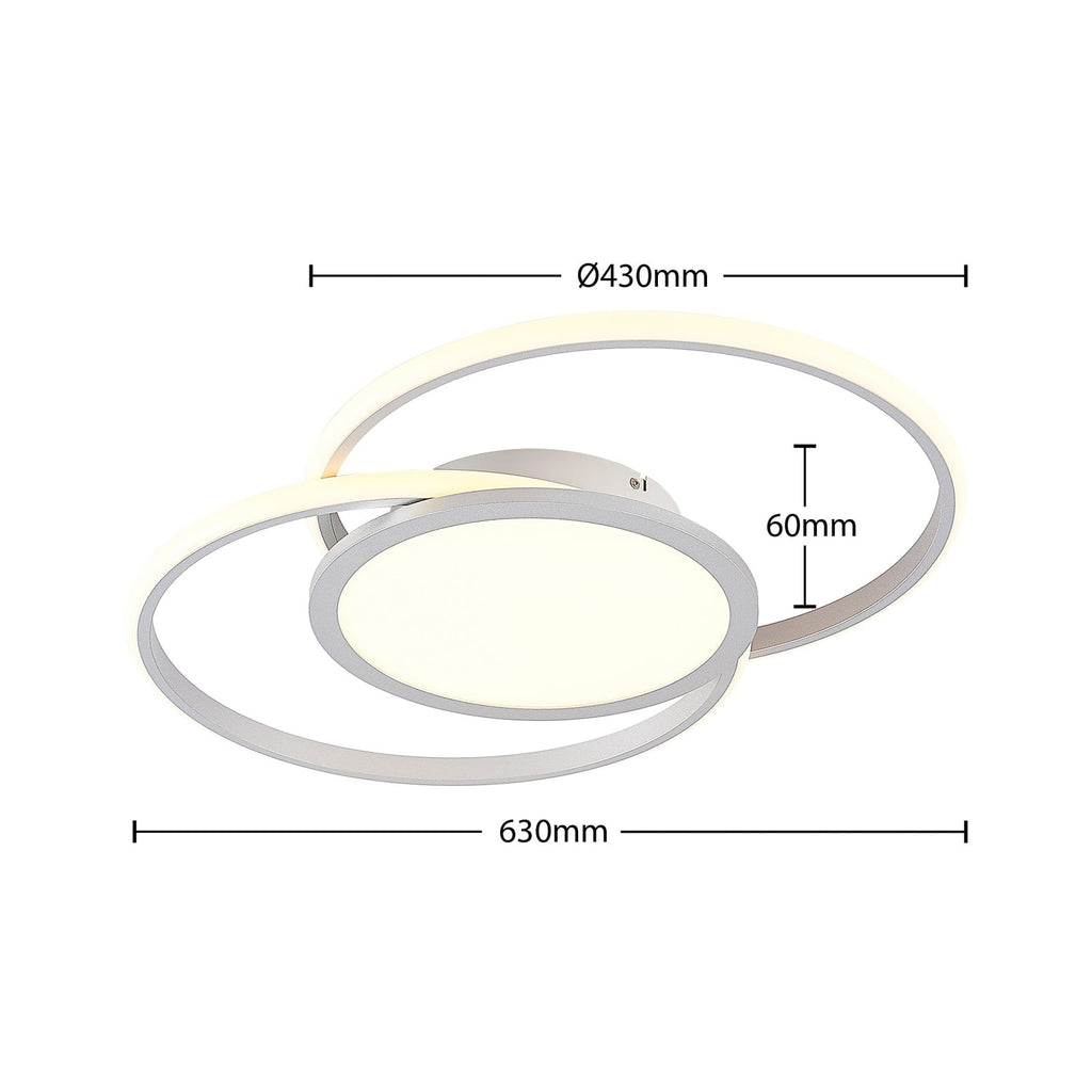 LED taklampe Senne dimbar sølv aluminium lysdetalj