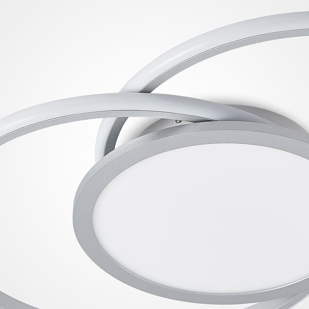LED taklampe Senne dimbar sølv aluminium sideprofil