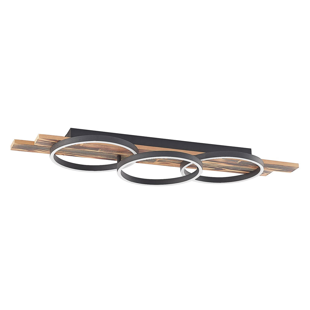 LED taklampe Sentoa dimbar tre/aluminium 100 cm 32W montert i stue