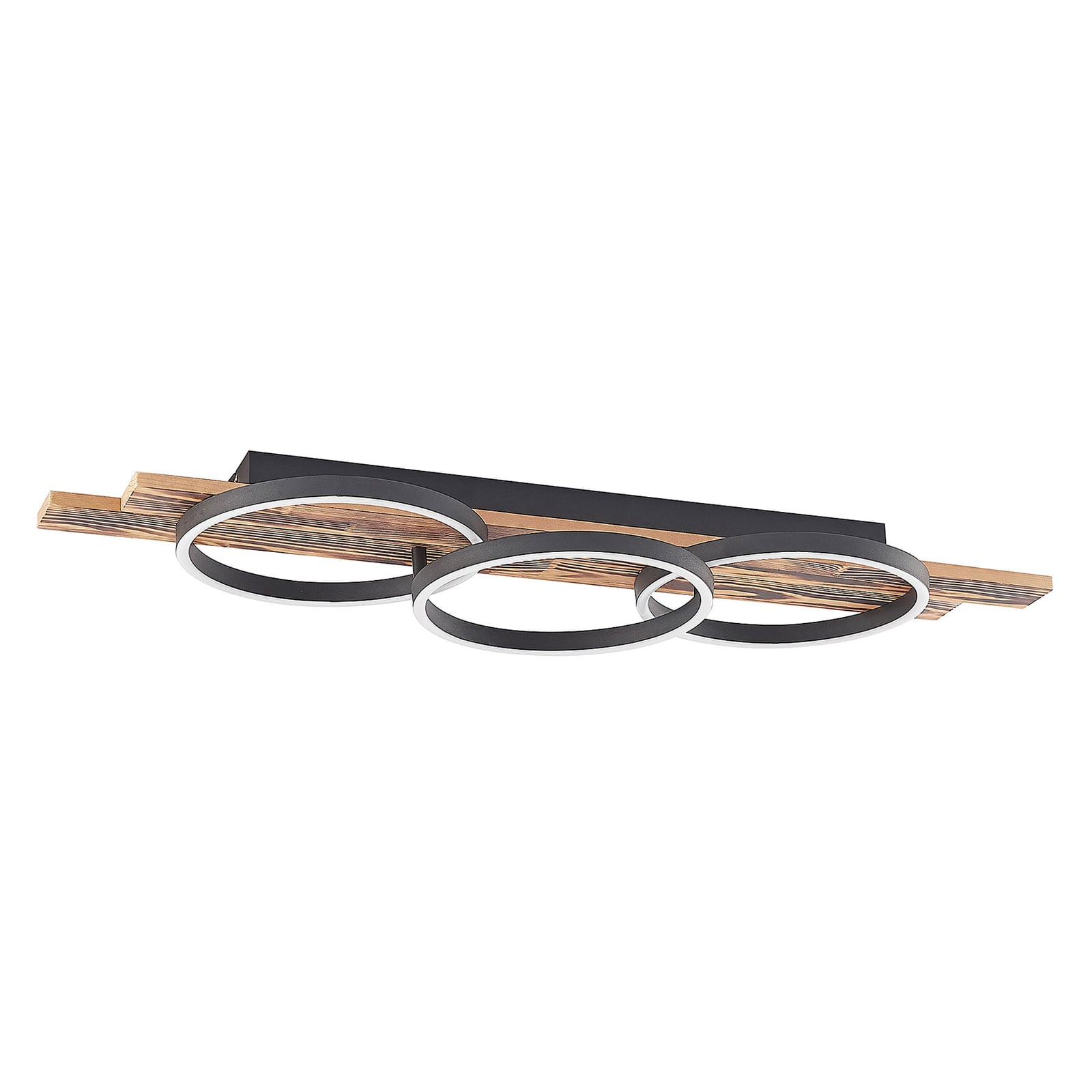 LED taklampe Sentoa dimbar tre/aluminium 100 cm 32W montert i stue