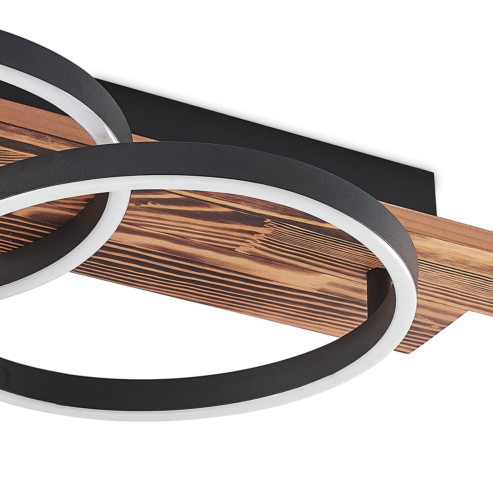 LED taklampe Sentoa dimbar tre/aluminium 75 cm monteringsdetalj
