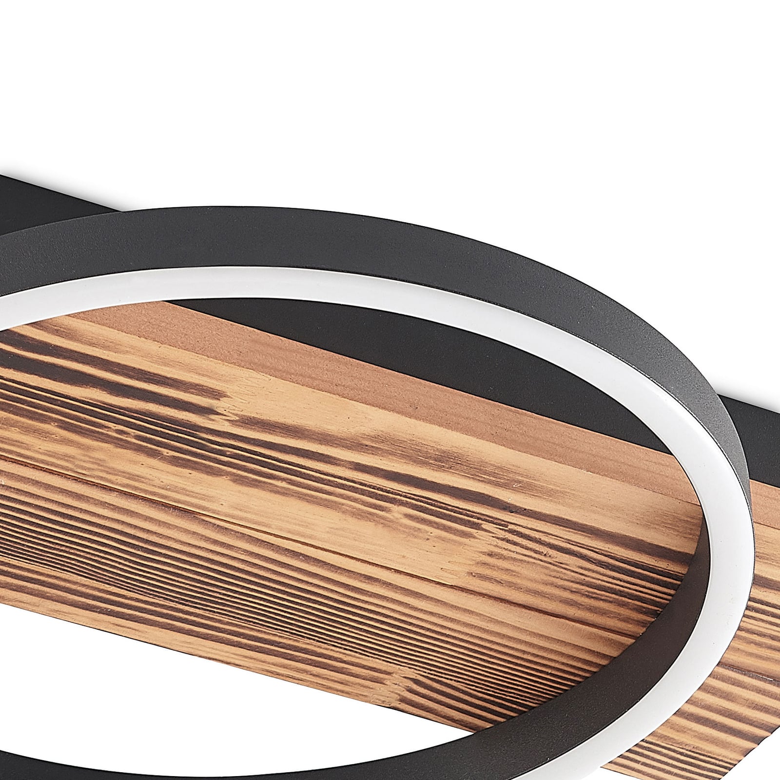 Lysdetalj av LED taklampe Sentoa tre og aluminium