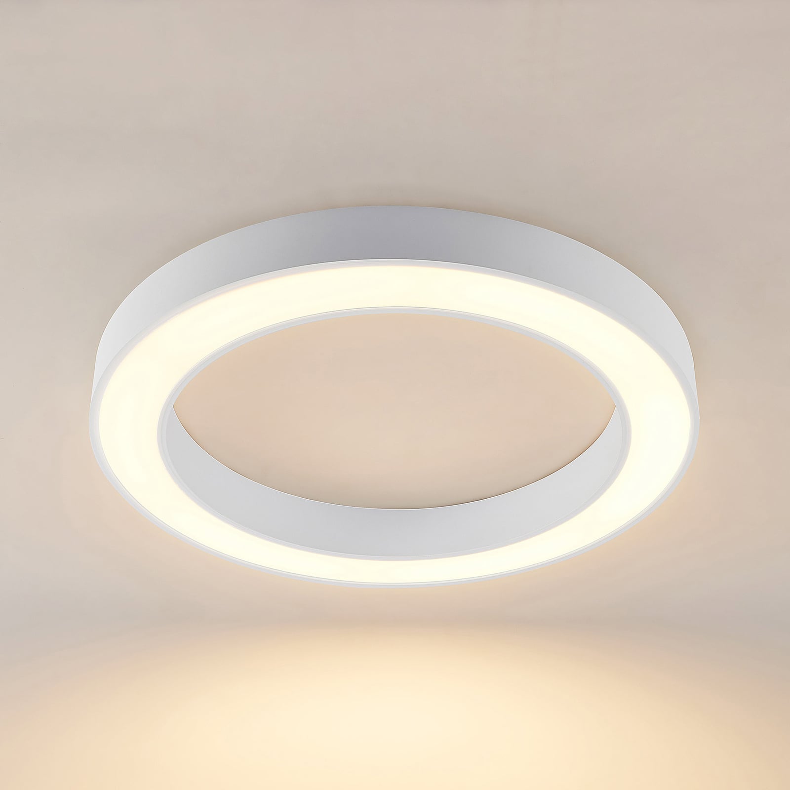 LED taklampe Sharelyn ring dimbar hvit Ø80 cm lysdetalj