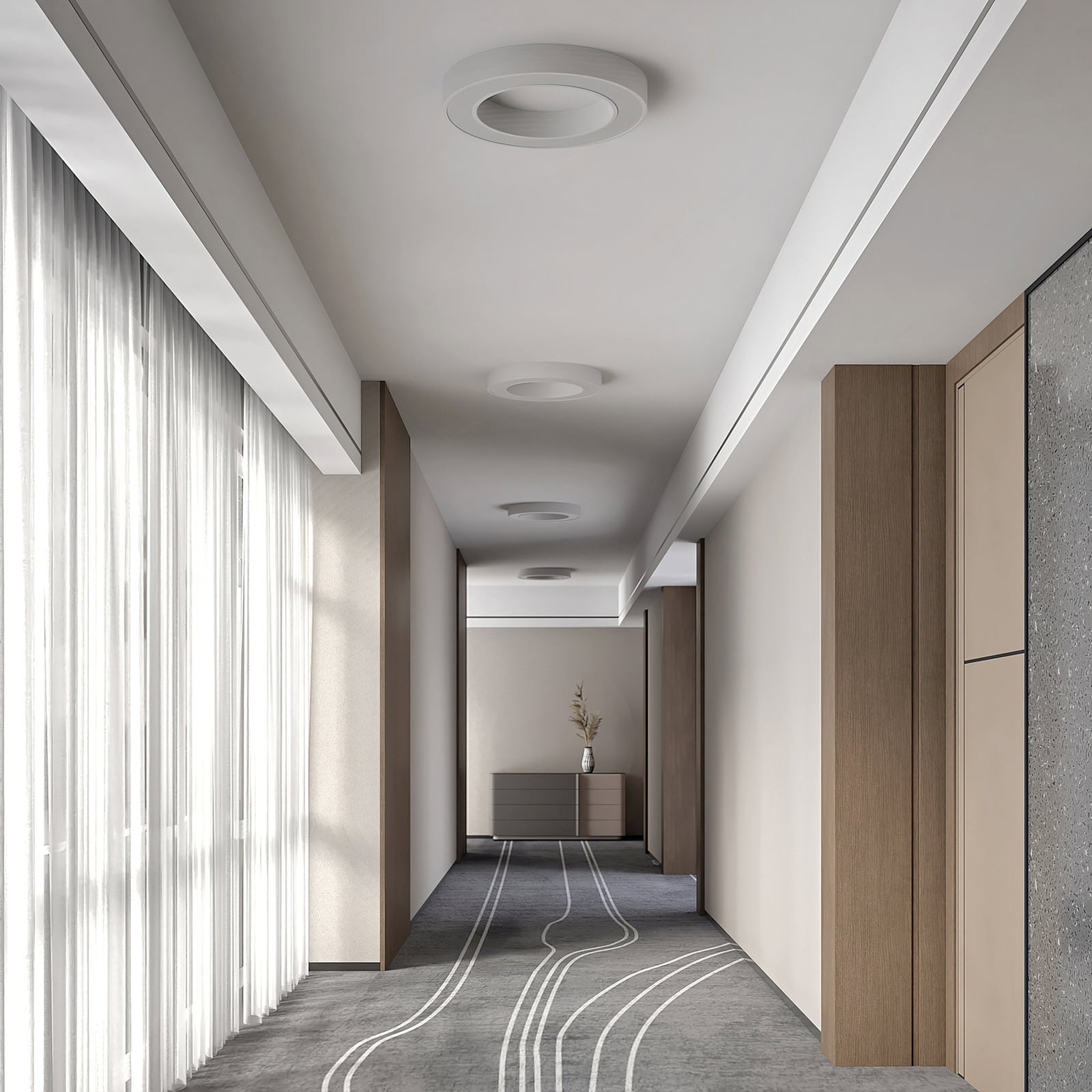 LED taklampe Sharelyn ringformet hvit Ø60 cm detalj