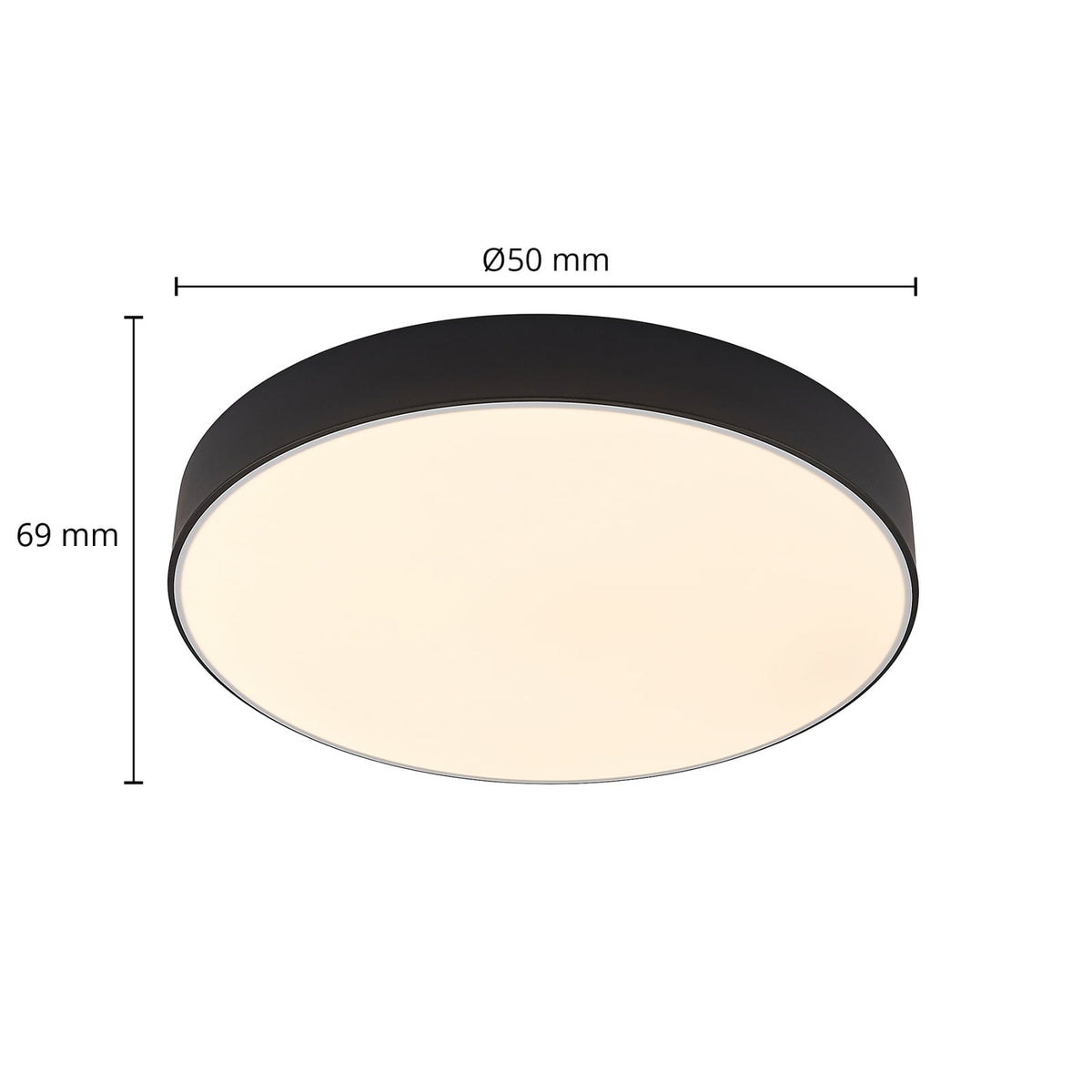 LED taklampe Simera dimbar svart Ø50 cm montert