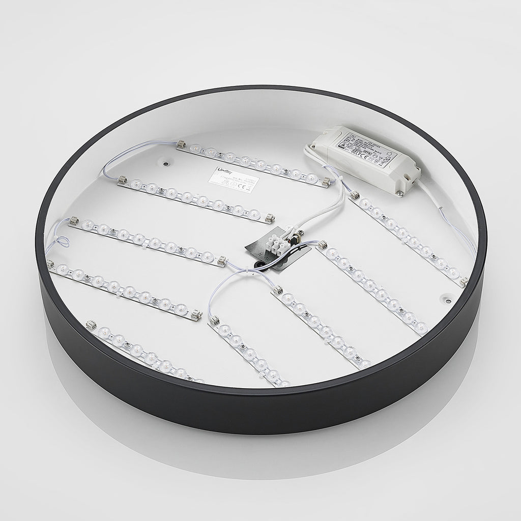 LED taklampe Simera dimbar svart Ø50 cm installasjon