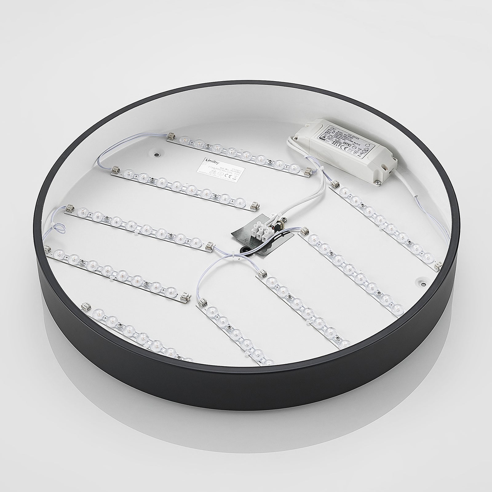 LED taklampe Simera dimbar svart Ø50 cm installasjon