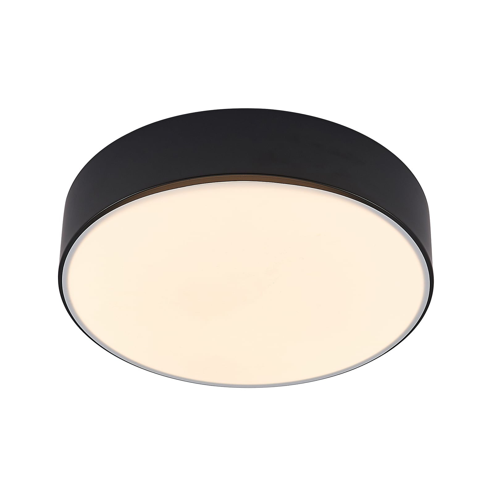 LED taklampe Simera dimbar svart Ø30 cm lysdetalj
