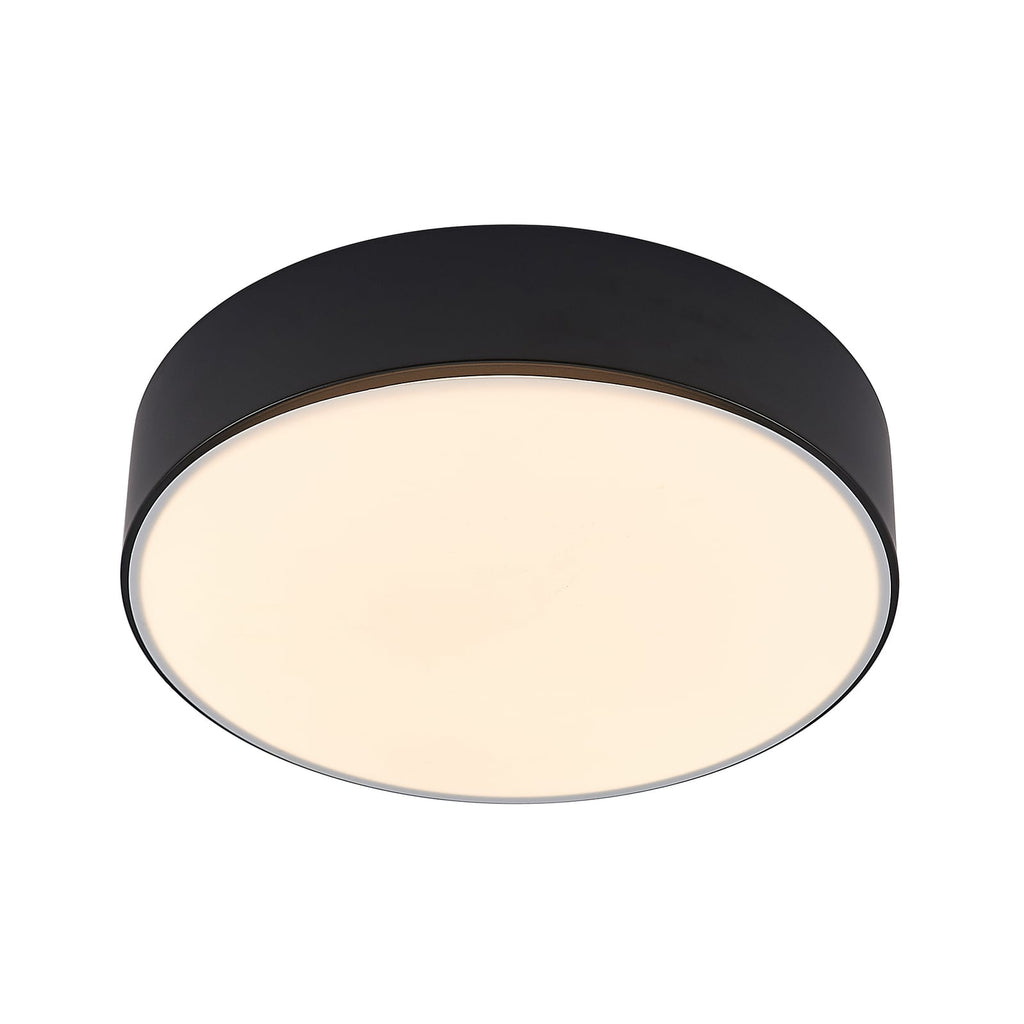LED taklampe Simera dimbar svart Ø30 cm lysdetalj