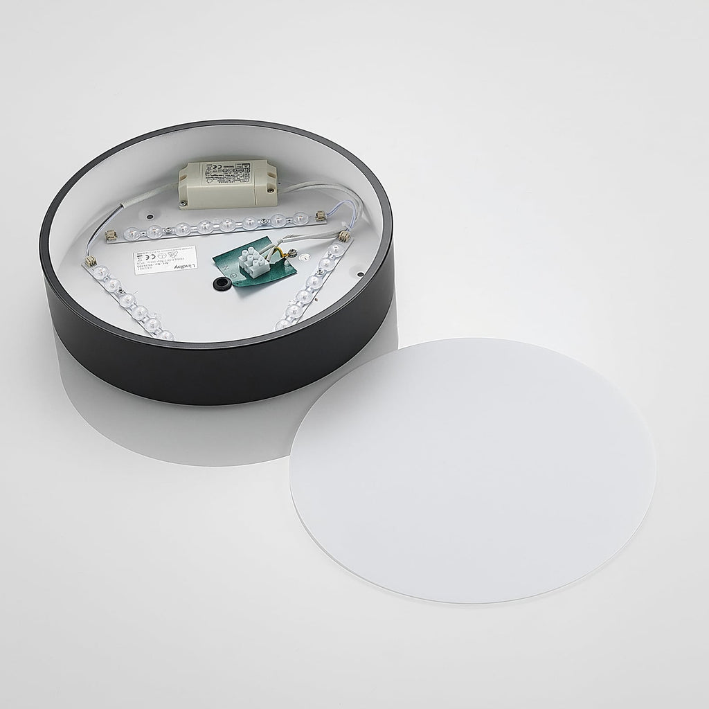 LED taklampe Simera dimbar svart Ø30 cm oversikt