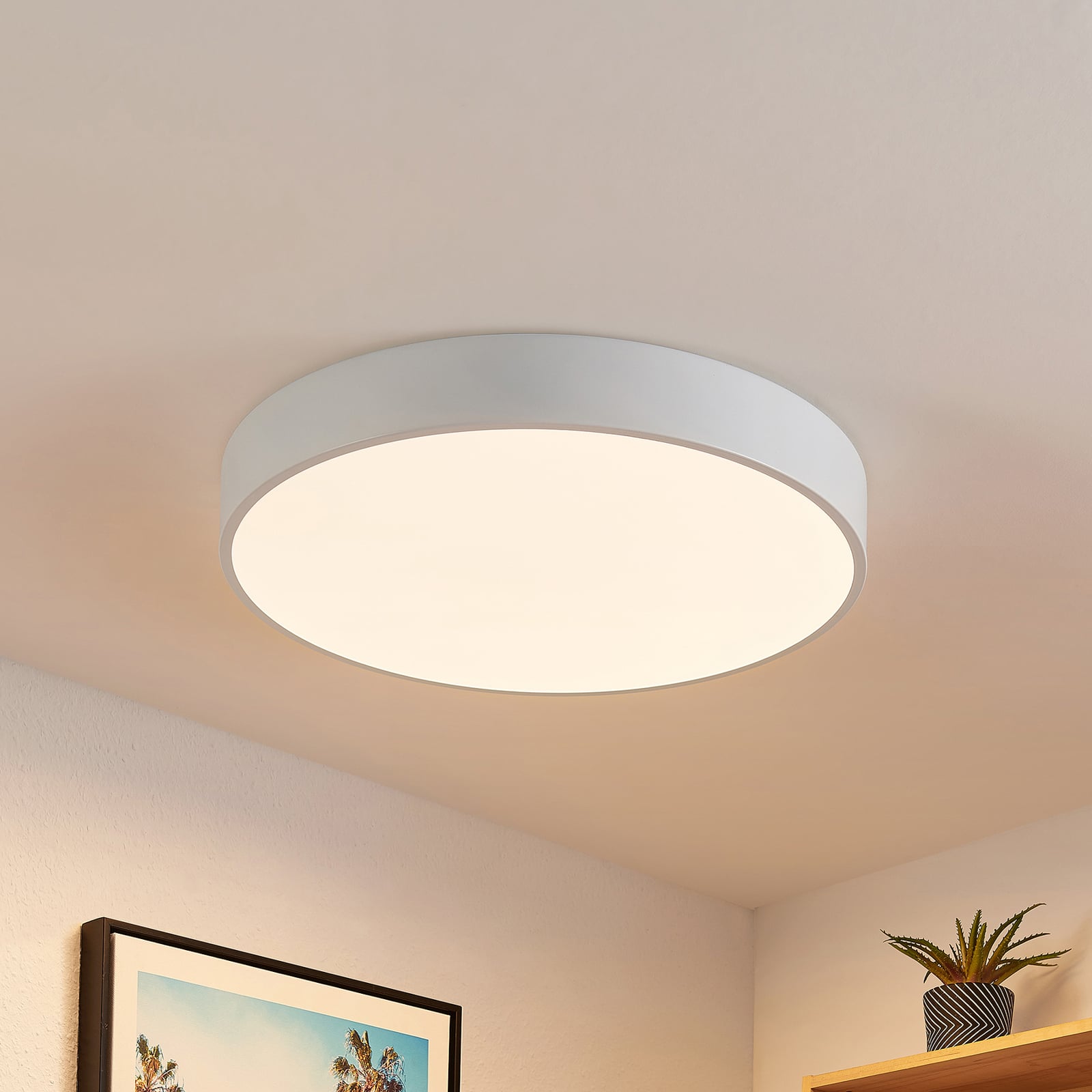 LED taklampe Simera rund hvit dimbar Ø50 cm forfra