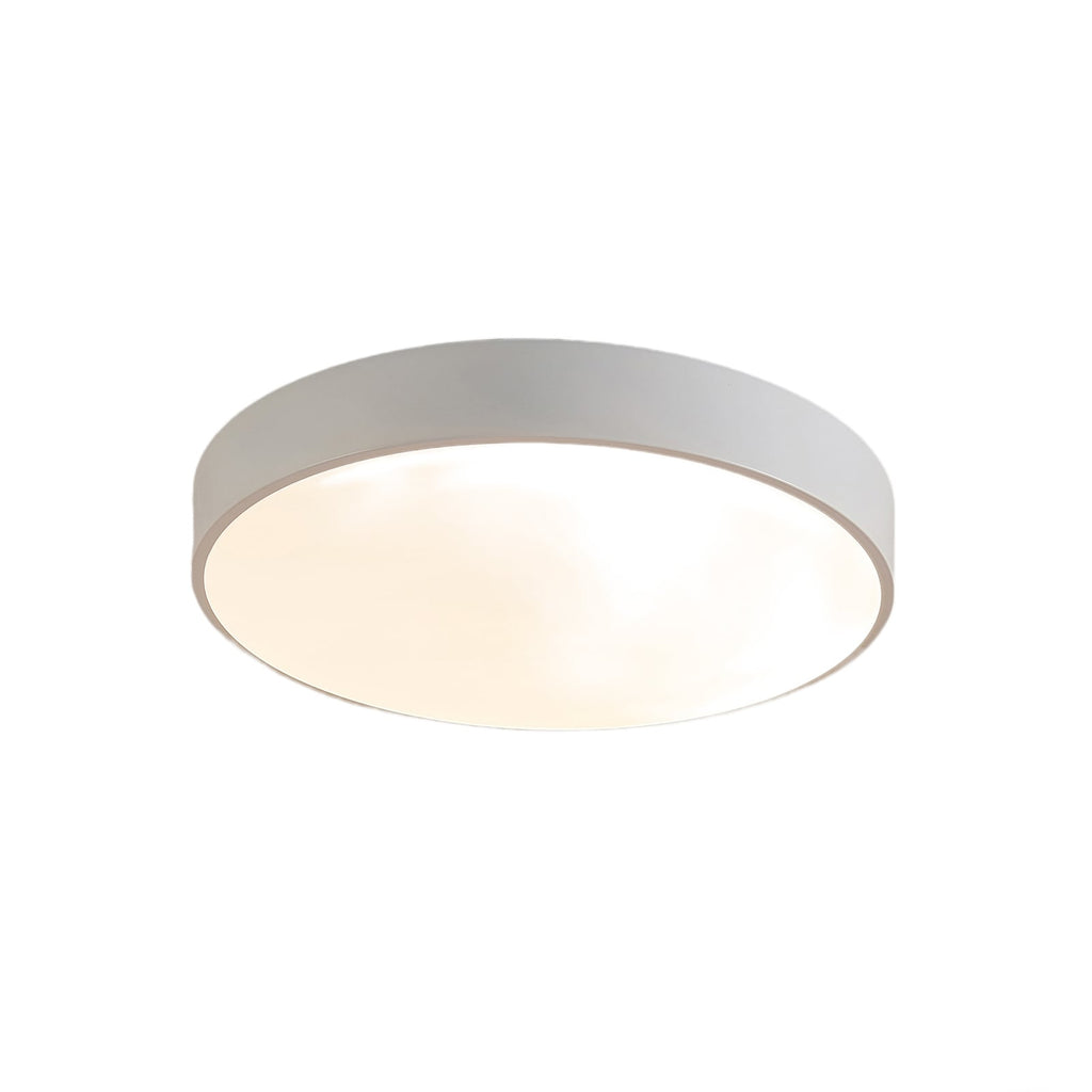 Detalj av metall og plast på LED taklampe Simera rund hvit dimbar Ø50 cm