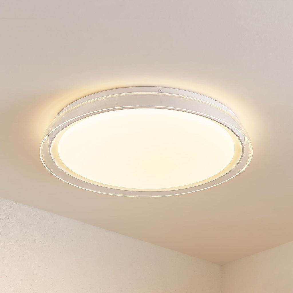 LED taklampe Sleya dimbar CCT fjernkontroll Ø50 cm hvit detalj