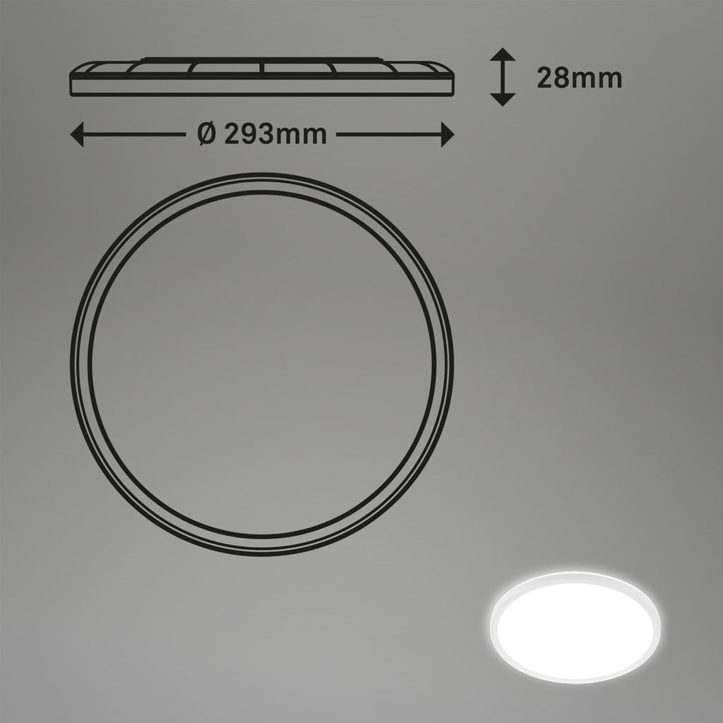 LED taklampe Slim rund hvit Ø29,3 cm 18W nøytralhvit profilbilde
