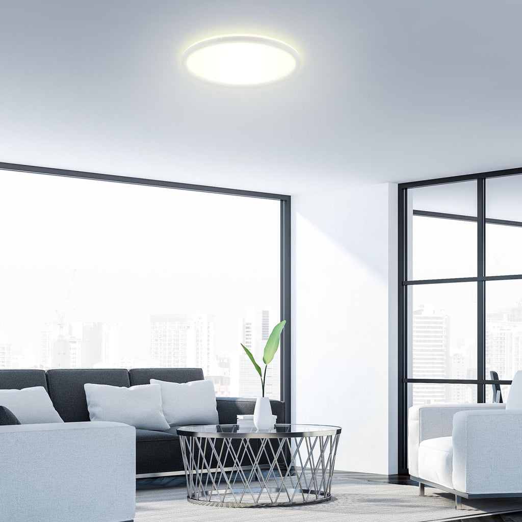 LED taklampe Slim rund hvit Ø42 cm 22W nøytralhvit detalj