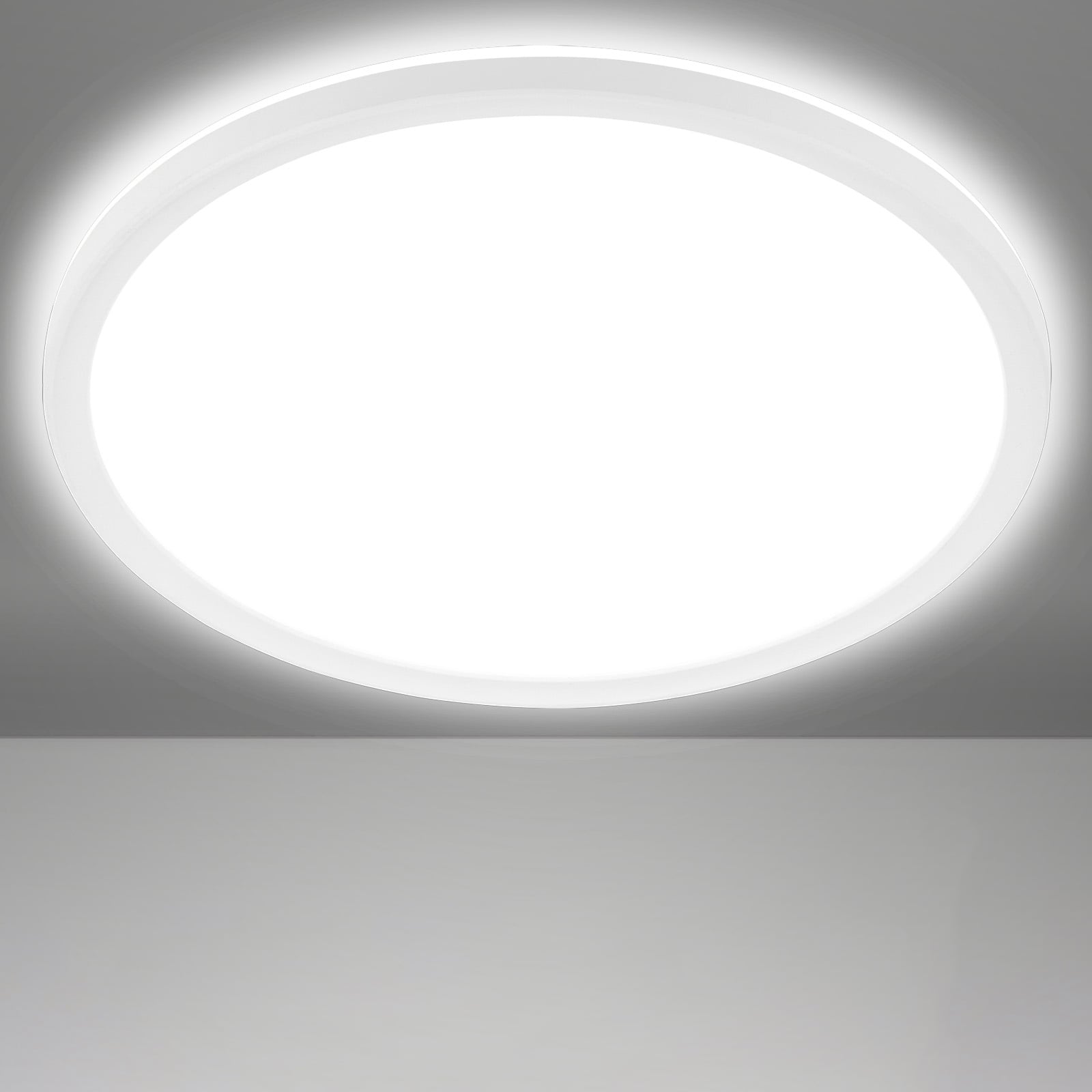 LED taklampe Slim rund hvit Ø42 cm 22W nøytralhvit nærbilde av ramme