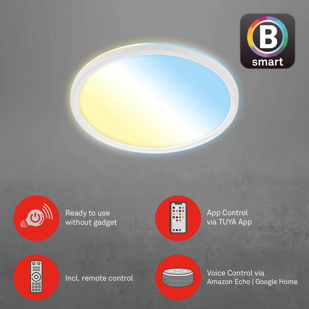 LED taklampe Slim S dimbar CCT hvit appstyring