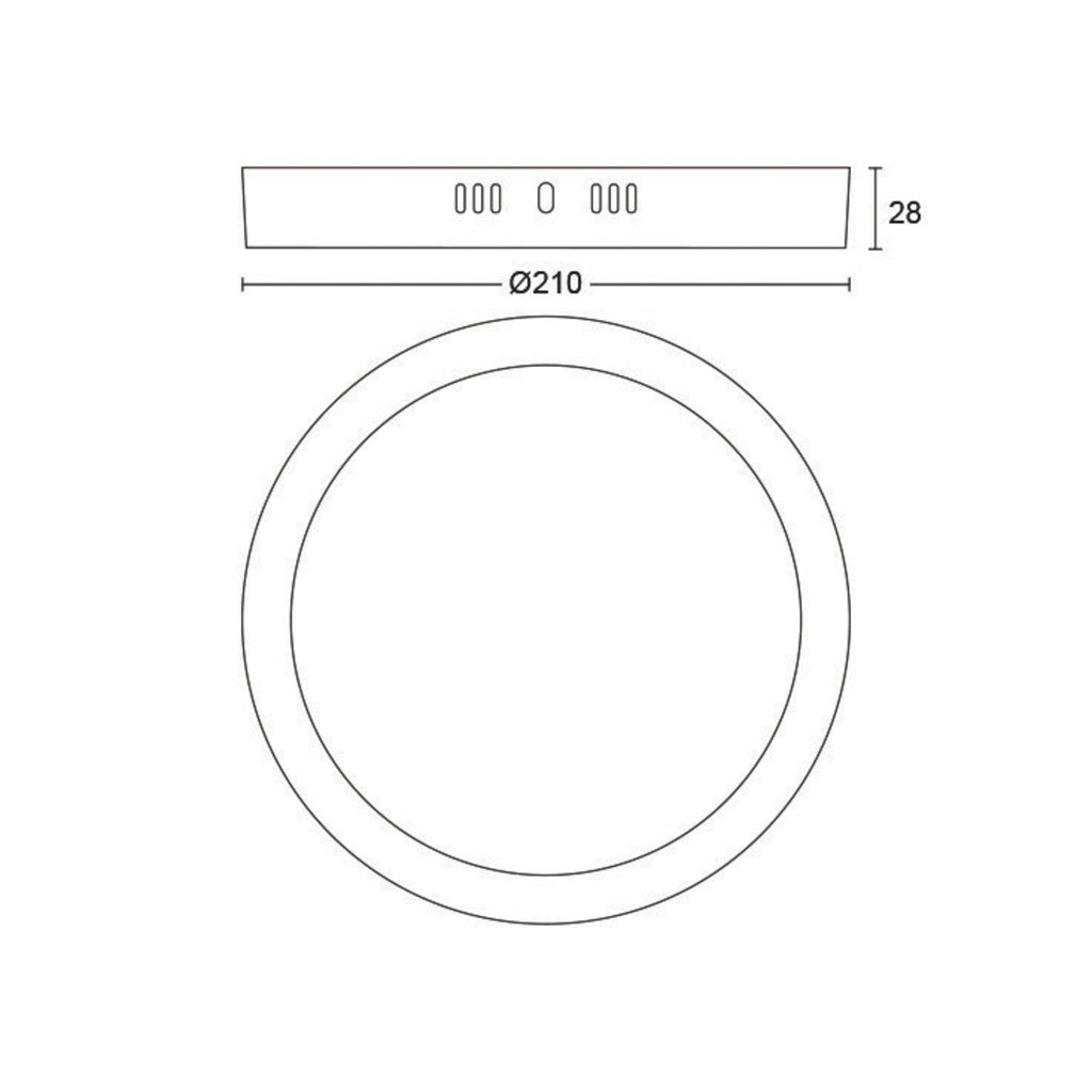 LED-taklampe Slim Surface rund hvit Ø21 cm 2700K - Philips bakside