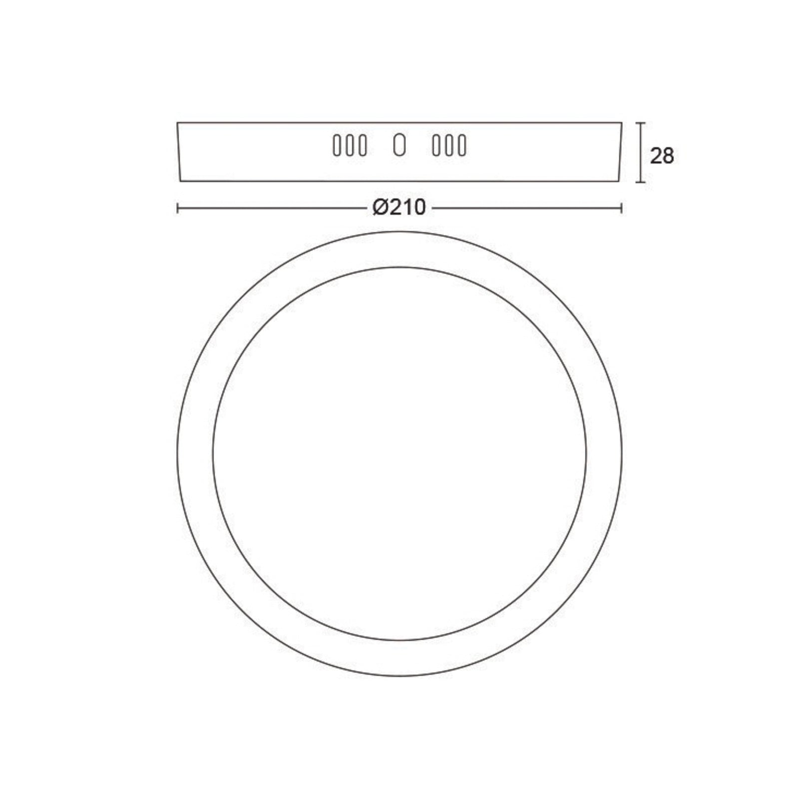LED-taklampe Slim Surface rund hvit Ø21 cm 2700K - Philips bakside
