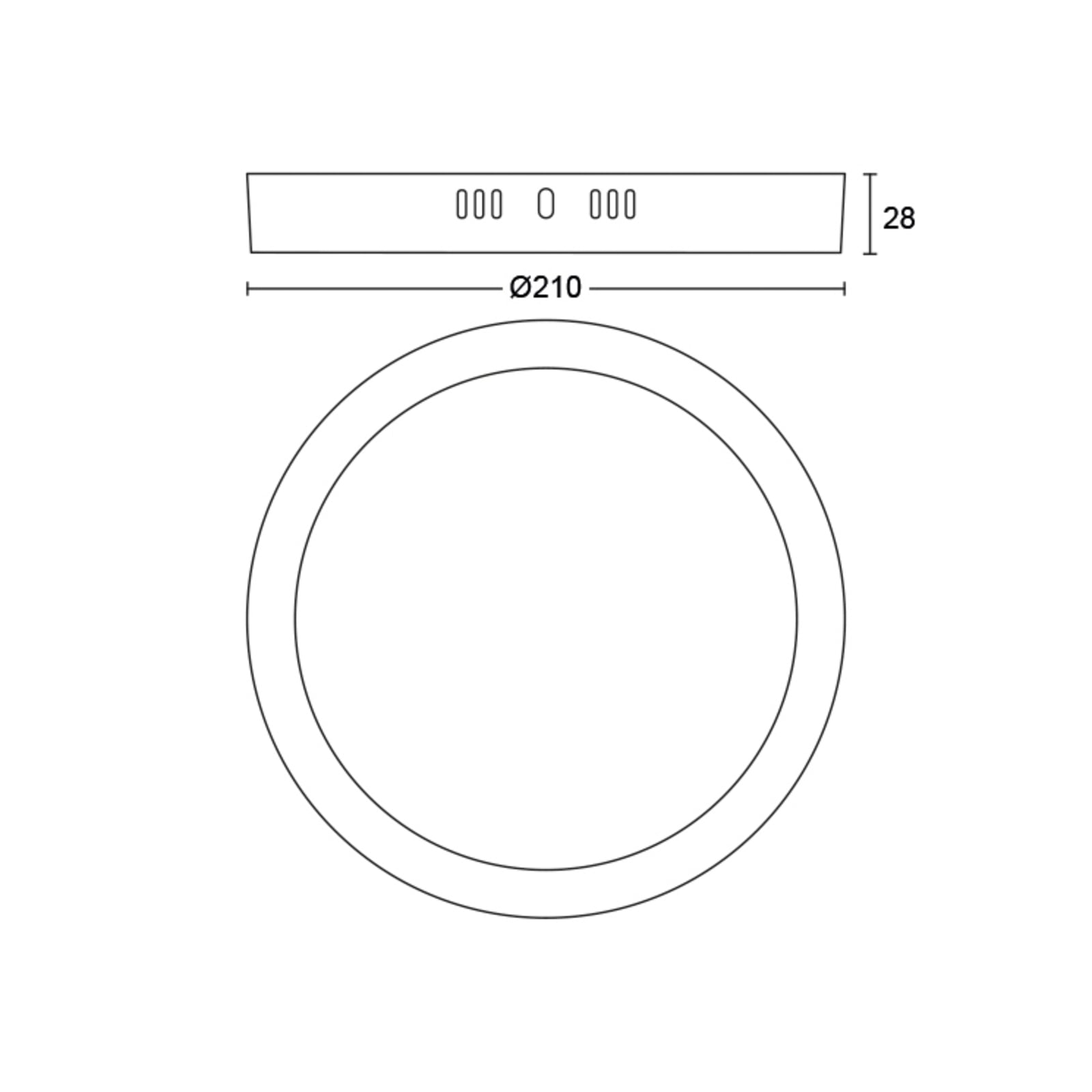 LED taklampe Slim Surface rund hvit Ø21 cm 4000K 12W - Philips nærbilde