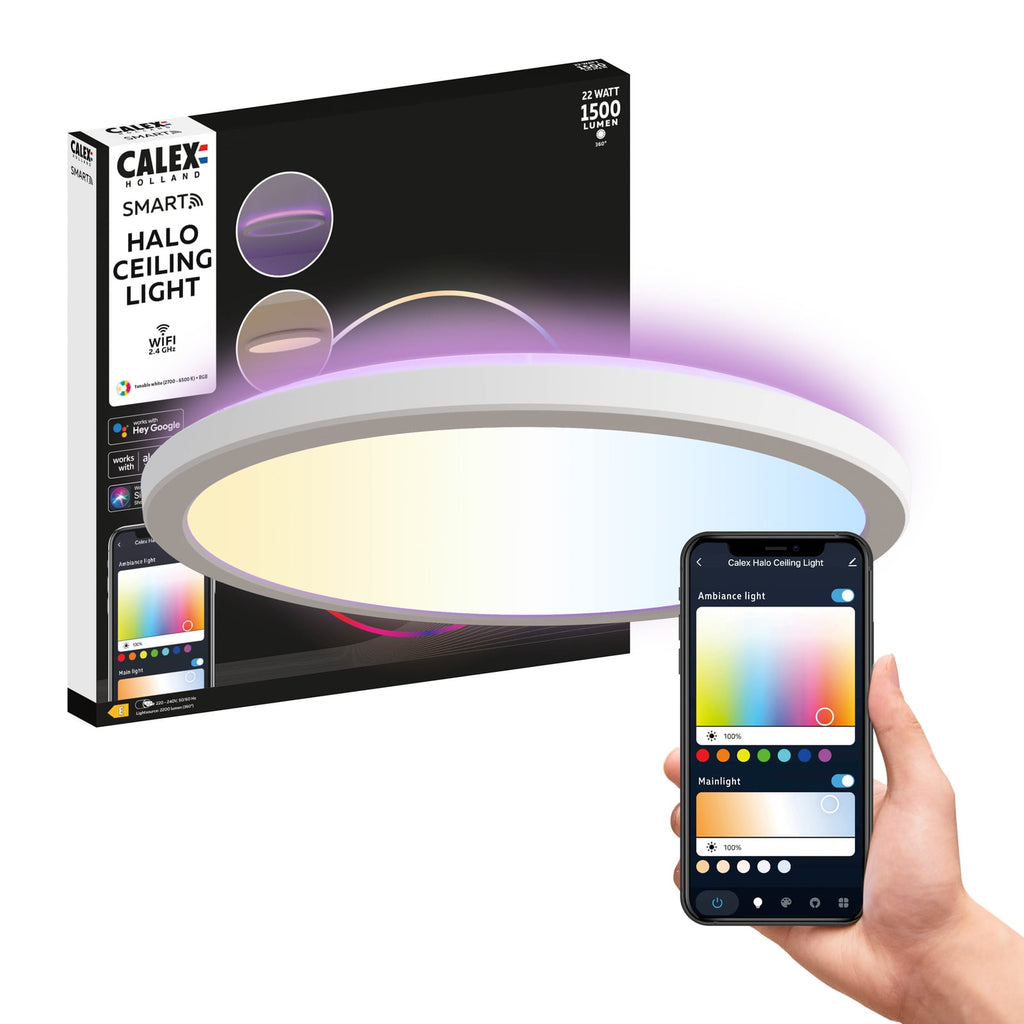 LED taklampe Smart Halo CCT+RGB dimbar med fjernkontroll