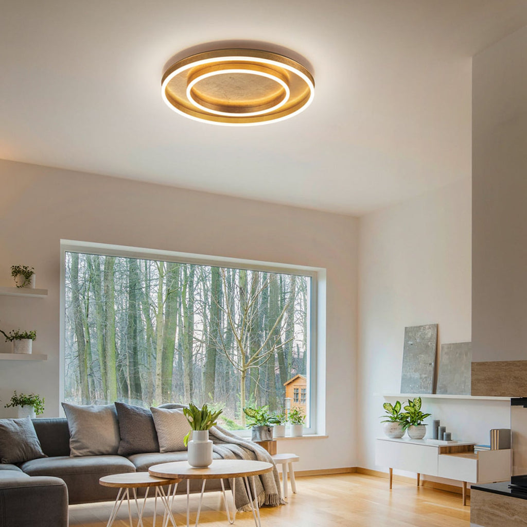 LED taklampe Sona dimbar Ø60 cm gull bakside