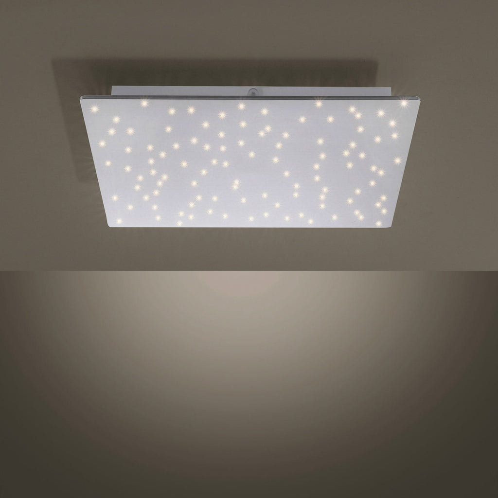 LED taklampe Sparkle CCT dimbar stål 45x45 cm montert i rom