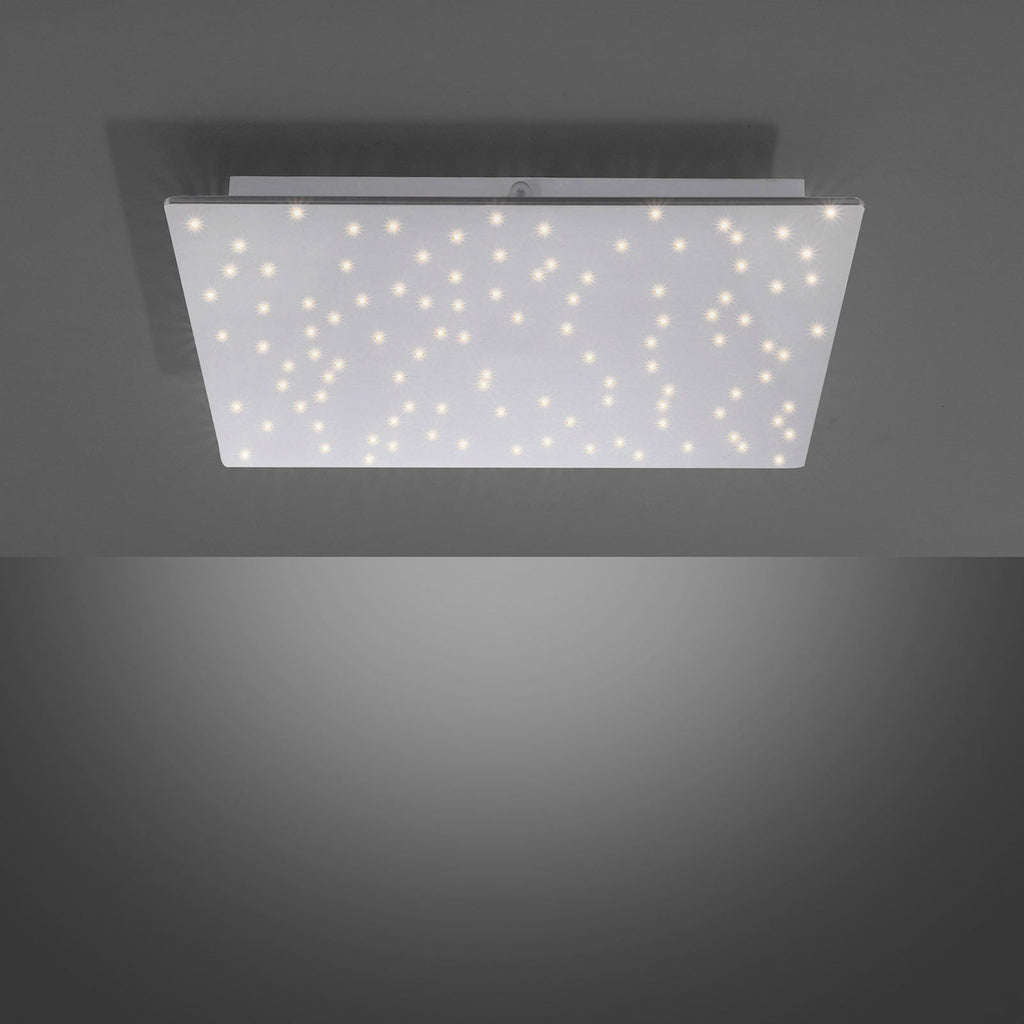 LED taklampe Sparkle CCT dimbar stål 45x45 cm nærbilde av metalloverflate