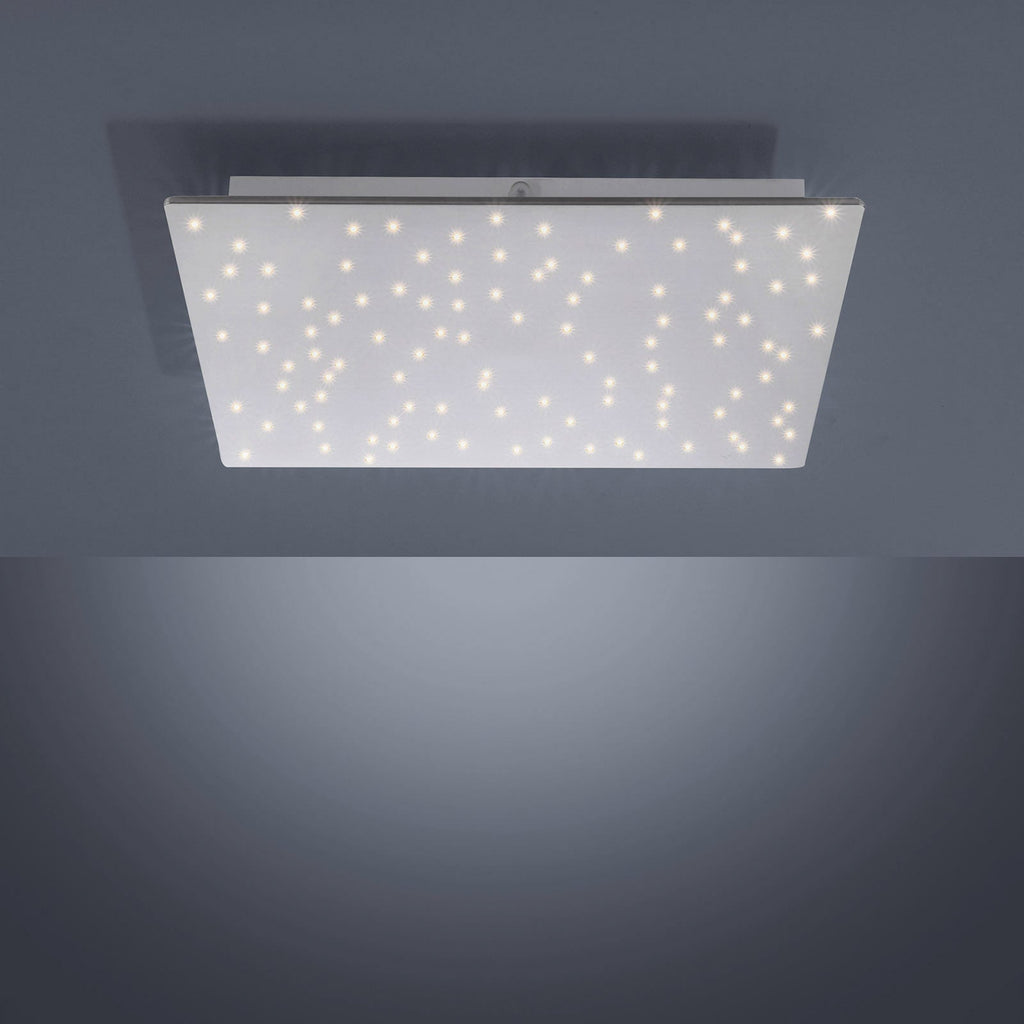 LED taklampe Sparkle CCT dimbar stål 45x45 cm fjernkontroll