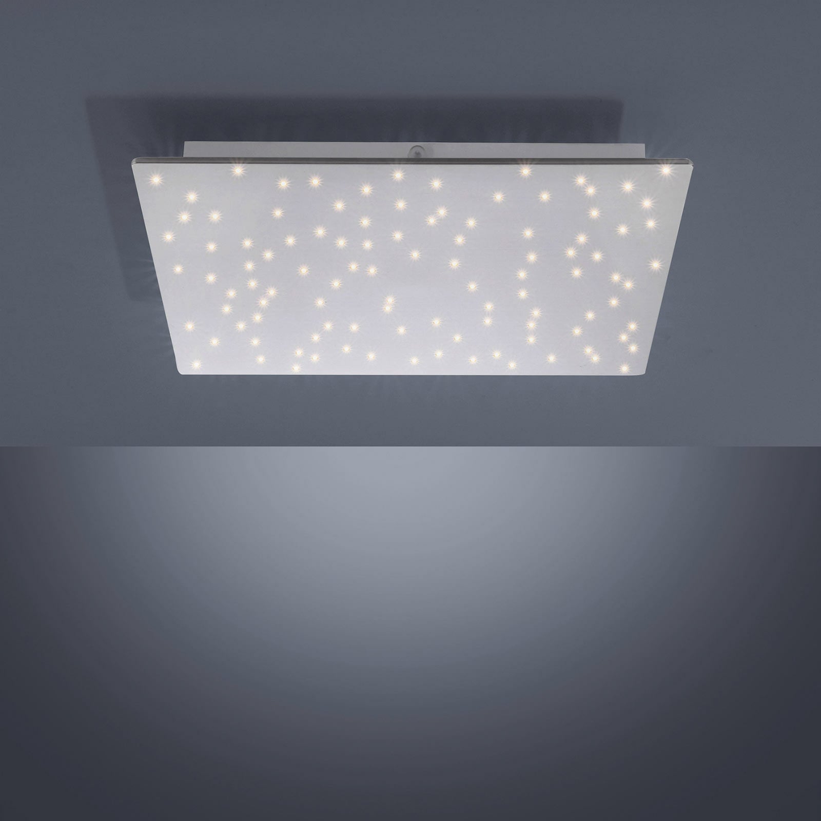 LED taklampe Sparkle CCT dimbar stål 45x45 cm fjernkontroll