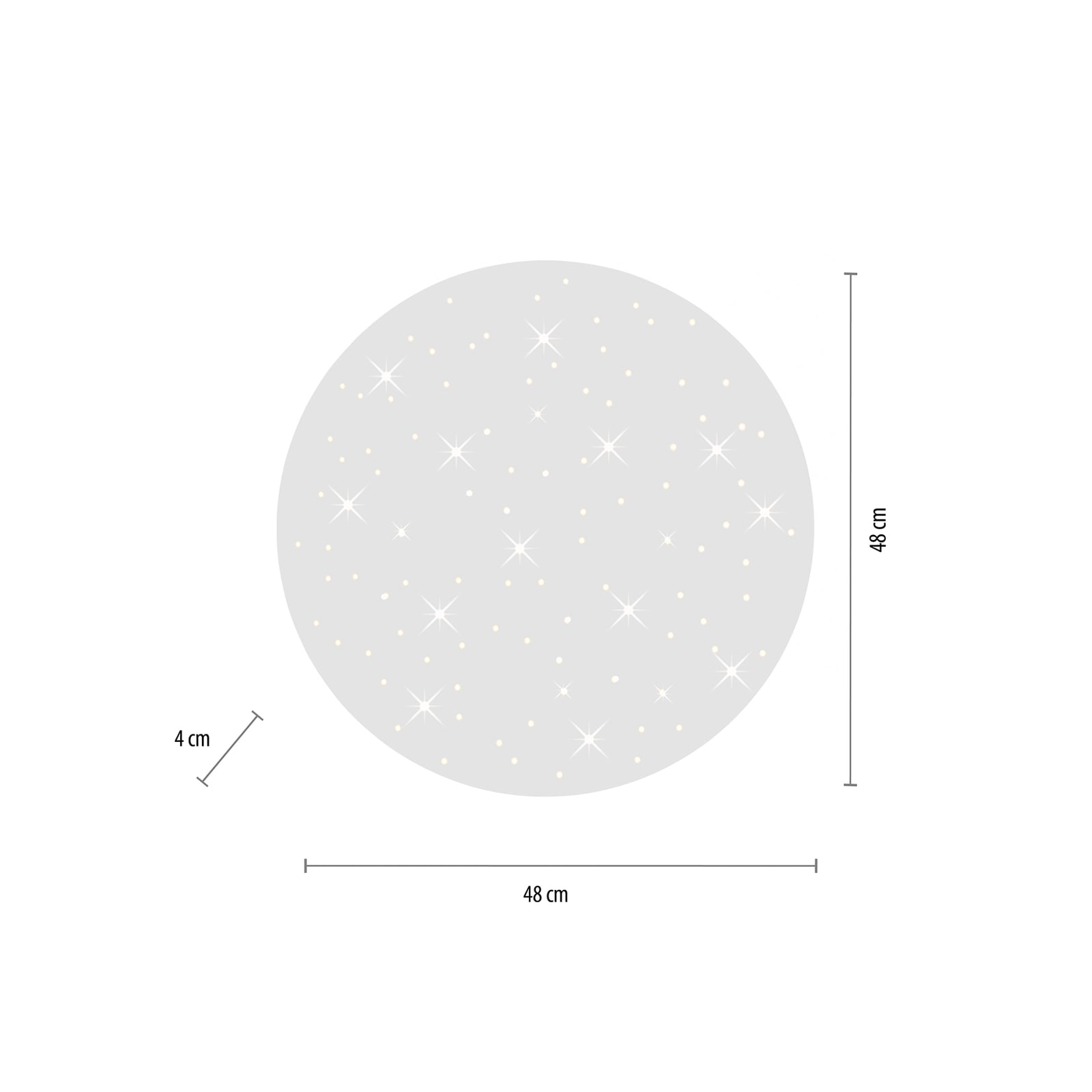 Detalj av LED taklampe Sparkle dimbar CCT fjernkontroll hvit Ø48 cm