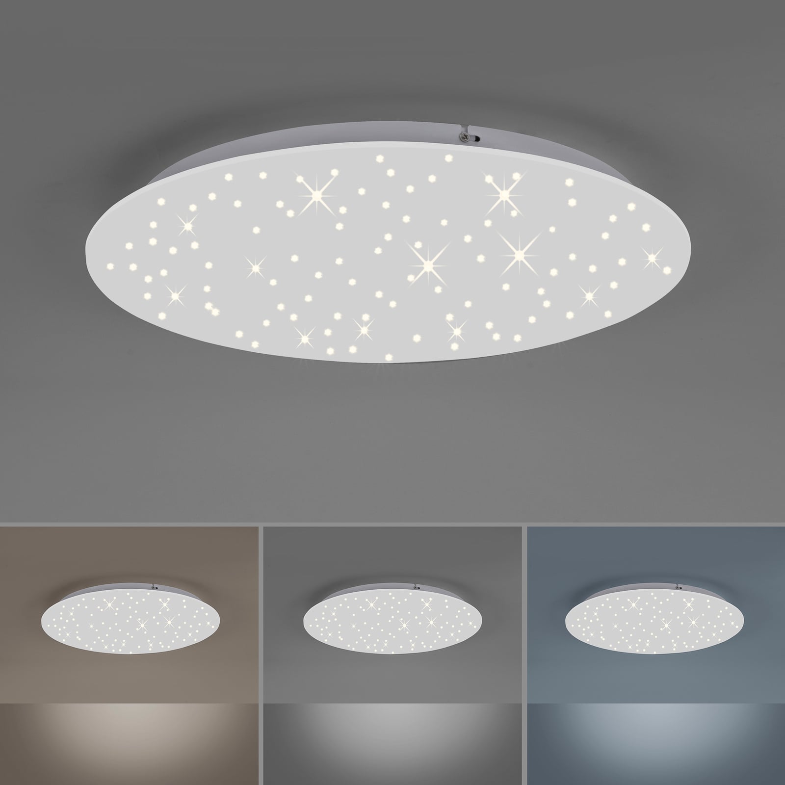 Montert LED taklampe Sparkle dimbar CCT fjernkontroll hvit Ø48 cm i tak