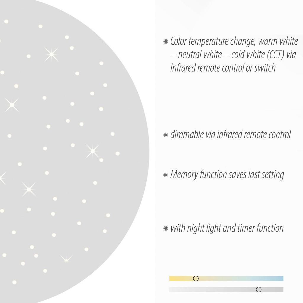 Fjernkontroll til LED taklampe Sparkle dimbar CCT fjernkontroll hvit Ø48 cm