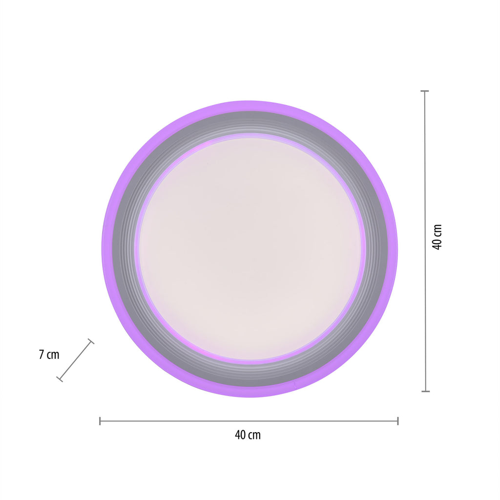 LED taklampe Spheric CCT RGB dimbar Ø40 cm hvit med fjernkontroll