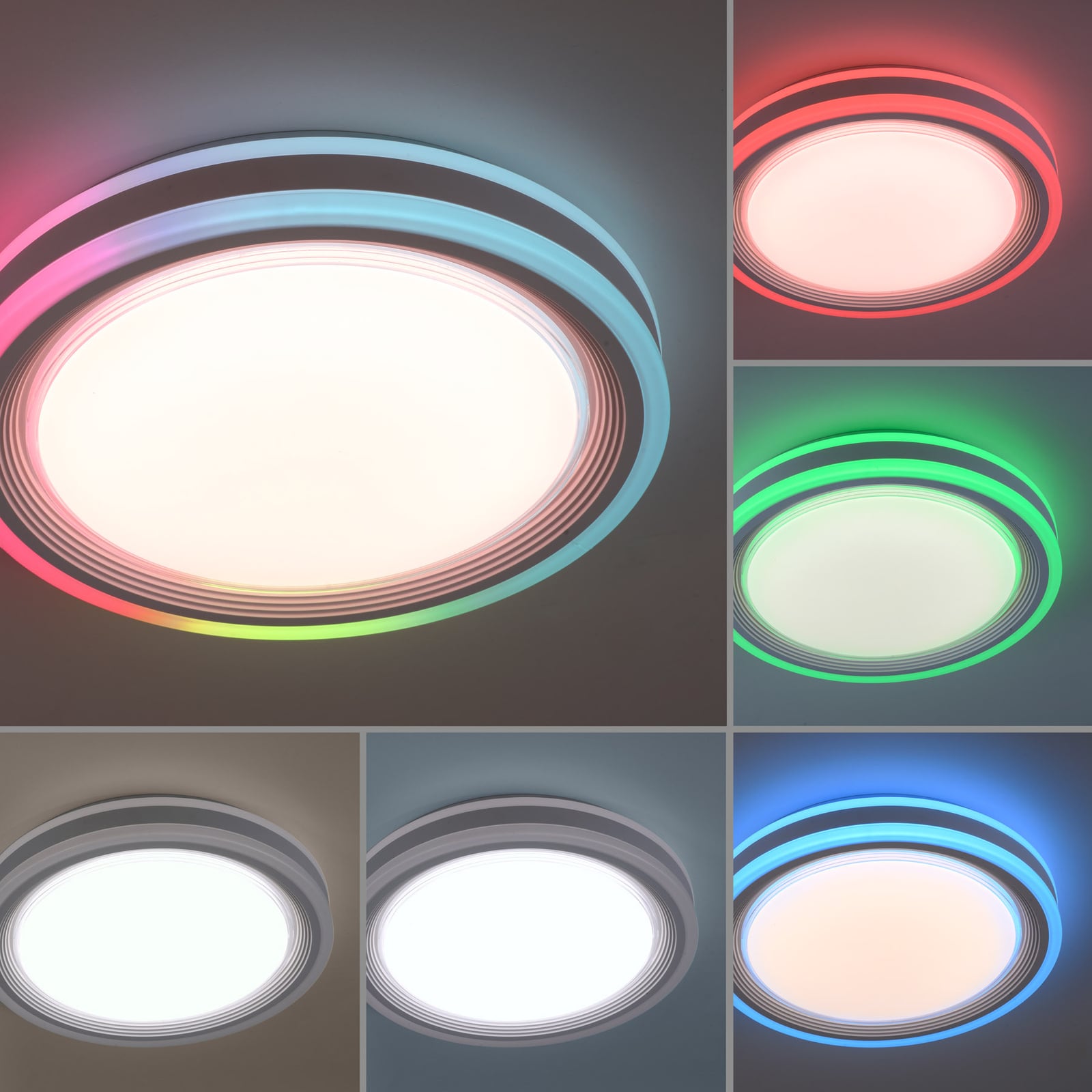 LED taklampe Spheric CCT RGB dimbar Ø40 cm hvit nærbilde