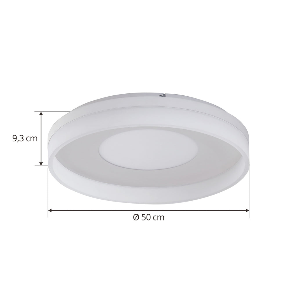 Montert LED taklampe Squillo dimbar RGBW CCT Tuya Ø50 cm hvit i stue