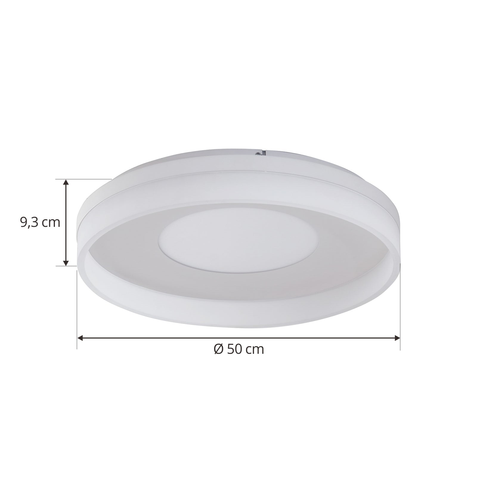 Montert LED taklampe Squillo dimbar RGBW CCT Tuya Ø50 cm hvit i stue