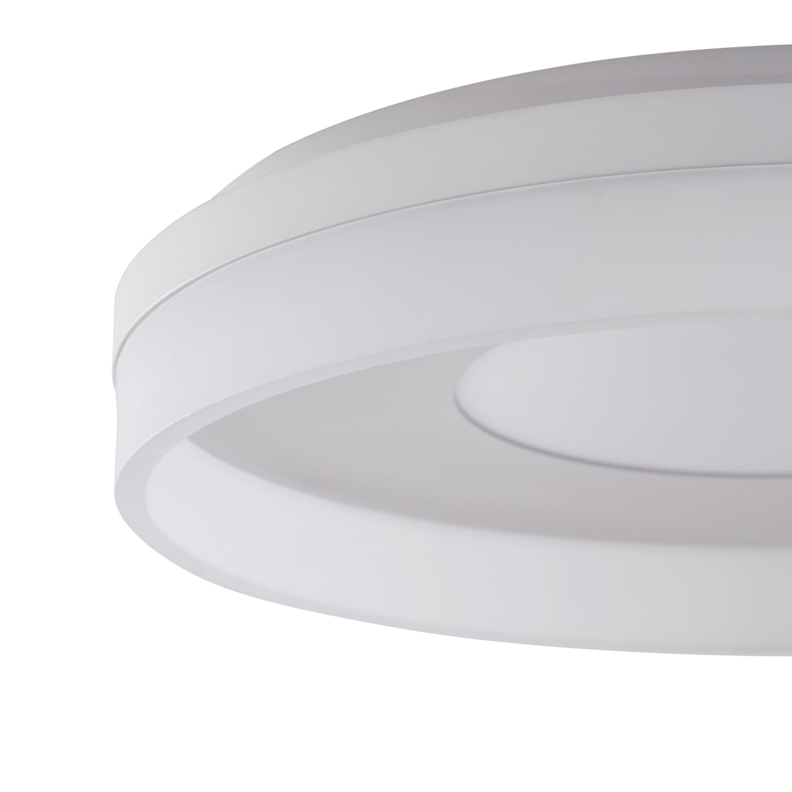 Nærbilde av LED taklampe Squillo dimbar RGBW CCT Tuya Ø50 cm hvit lysmodul