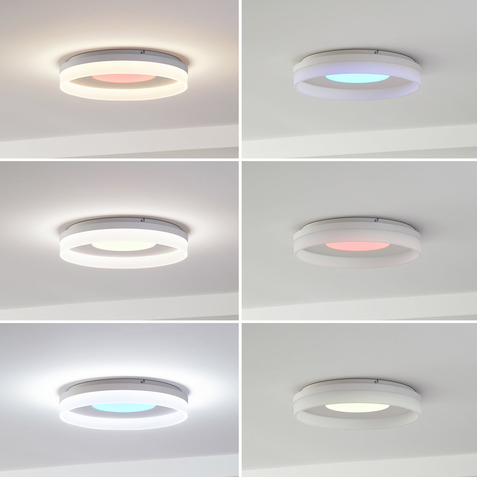 LED taklampe Squillo dimbar RGBW CCT Tuya Ø50 cm hvit appstyring