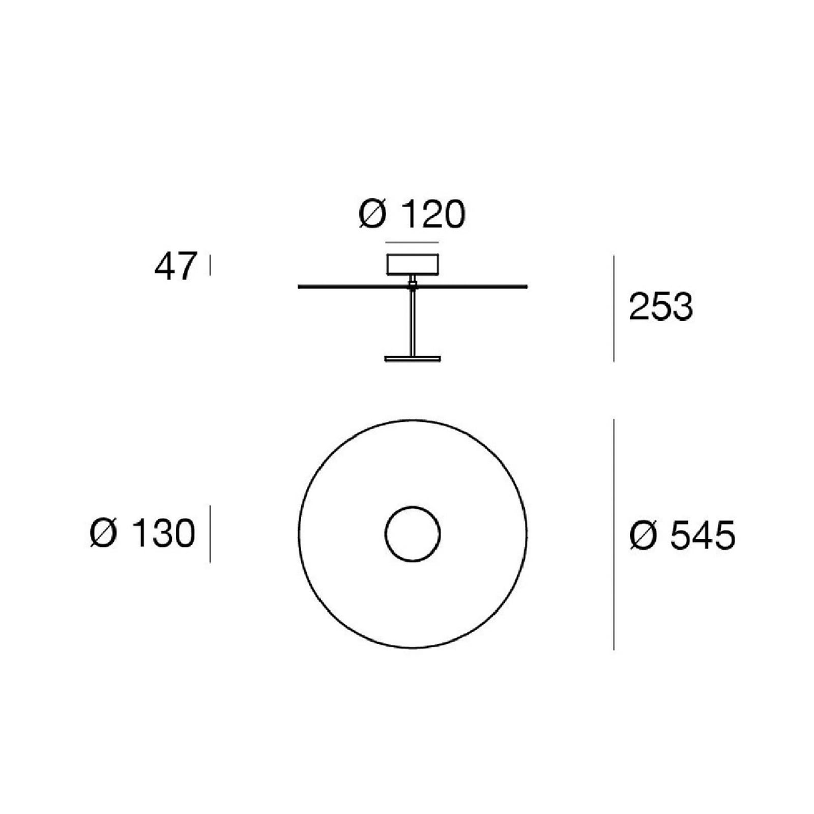 LED taklampe Stilo_S hvit Ø55 cm dimbar montert i rom