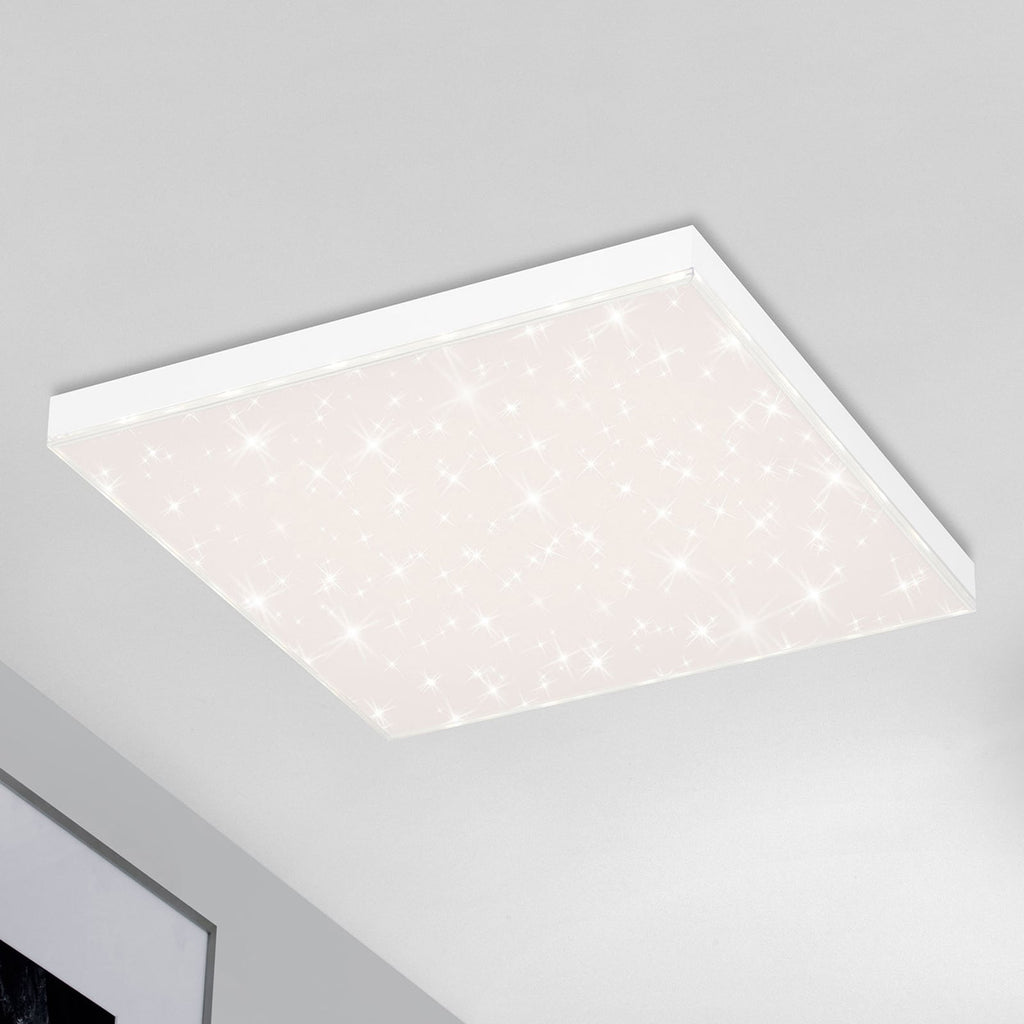 LED taklampe stjernehimmel 45x45 cm 24W CCT fjernkontroll Briloner forfra